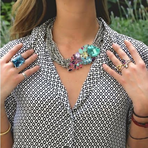 Authentic Swarovski beautiful Multi Color Tropical Collar Necklace NIB. - Picture 4 of 15